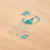 Acrylic Turquoise Quinceañera Invitation Acryl Uitnodigingen (Laagn)