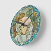 Acrylic Wall Clock Art Nouveau Alphonse Mucha 22 Ronde Klok (Hoek)