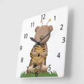ACRYLIC WALL CLOCK "Cute Bumblebee" Vierkante Klok (Hoek)