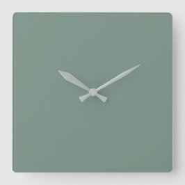 Acrylic Wall Clock, Deep Sage Vierkante Klok