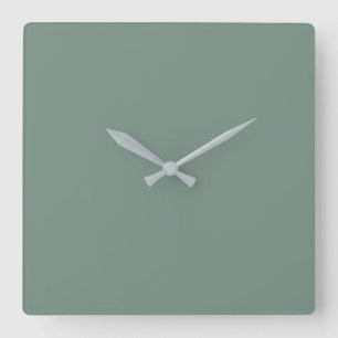 Acrylic Wall Clock, Deep Sage Vierkante Klok
