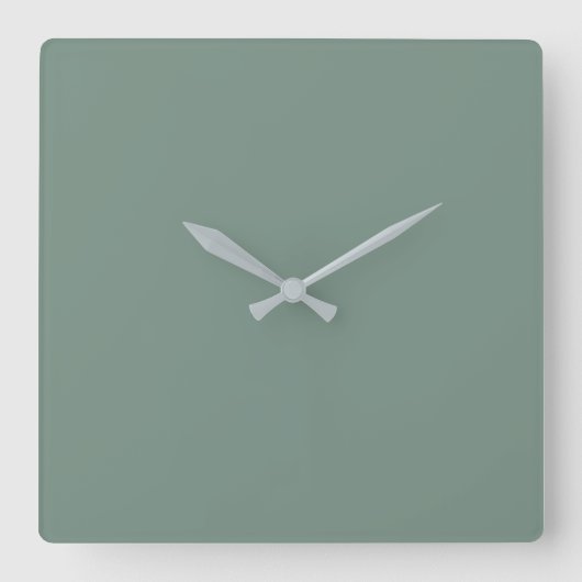 Acrylic Wall Clock, Deep Sage Vierkante Klok (Voorkant)