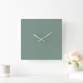 Acrylic Wall Clock, Deep Sage Vierkante Klok (Huis)