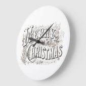 ACRYLIC WALL CLOCK MET "MERRY CHRISTMAS" GROTE KLOK (Hoek)