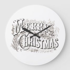 ACRYLIC WALL CLOCK MET "MERRY CHRISTMAS" GROTE KLOK