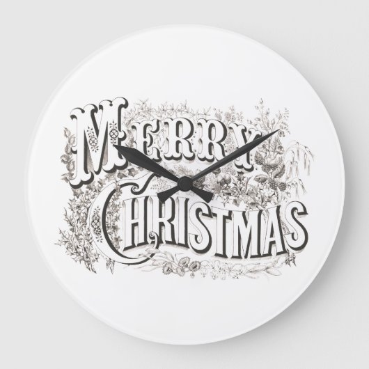 ACRYLIC WALL CLOCK MET "MERRY CHRISTMAS" GROTE KLOK (Voorkant)