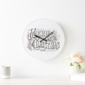 ACRYLIC WALL CLOCK MET "MERRY CHRISTMAS" GROTE KLOK (Huis)