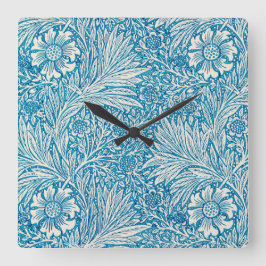 ACRYLIC WALL CLOCK : WILLIAM MORRIS DESIGN VIERKANTE KLOK