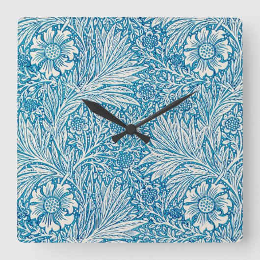 ACRYLIC WALL CLOCK : WILLIAM MORRIS DESIGN VIERKANTE KLOK (Voorkant)