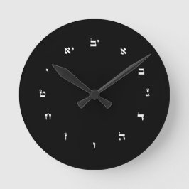 Acrylic Wall Clock with Hebrew Numbers Ronde Klok