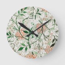 ACRYLIC WALLCLOCK : WILLIAM MORRIS : JASMINE