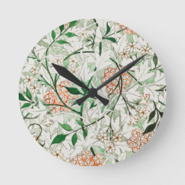 ACRYLIC WALLCLOCK : WILLIAM MORRIS : JASMINE RONDE KLOK