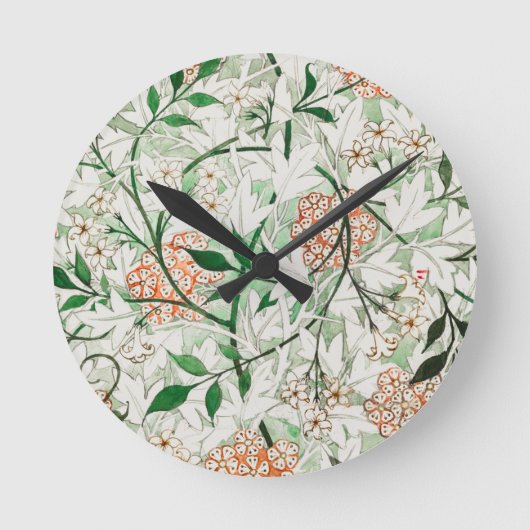 ACRYLIC WALLCLOCK : WILLIAM MORRIS : JASMINE RONDE KLOK (Voorkant)