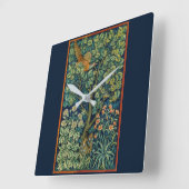ACRYLIC WALLCLOCK : WILLIAM MORRIS : KRACHTIG VIERKANTE KLOK (Hoek)