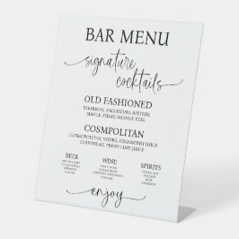 Acrylic Wedding Bar Menu Sign Reclamebord Met Voetstuk