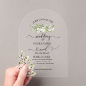 Acrylic Wedding Greenery And Flowers Invitation Acryl Uitnodigingen (Insitu (Draagbaar))