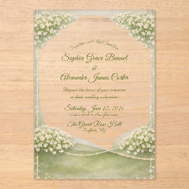 Acrylic Wedding Invitation Elegant Soft Green Acryl Uitnodigingen