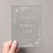 Acrylic Wedding Invitation - Floral Acryl Uitnodigingen (Insitu (Draagbaar))