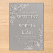 Acrylic Wedding Invitation - Floral Acryl Uitnodigingen (Voorkant)