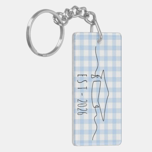 Acrylic with Personalized Date Graduation Souvenir Sleutelhanger (Voorkant Links)