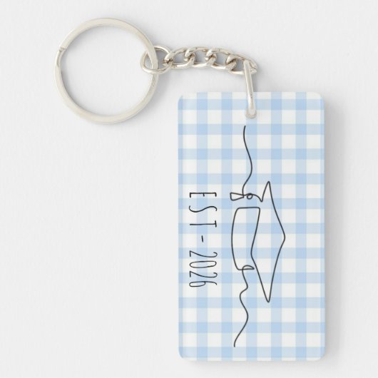 Acrylic with Personalized Date Graduation Souvenir Sleutelhanger (Voorkant)