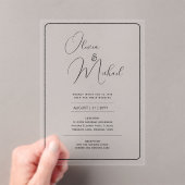 ACRYLICEN TROUWKAARTEN ZWARTE TEKST Vette Beginlet Acryl Uitnodigingen (Insitu (Draagbaar))