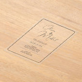 ACRYLICEN TROUWKAARTEN ZWARTE TEKST Vette Beginlet Acryl Uitnodigingen (Laagn)