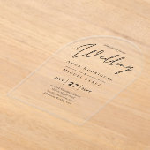 ACRYLICHOUTEN TROUWKAARTEN Minimalistisch Modern T Acryl Uitnodigingen (Laagn)