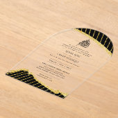 ACRYLISCHE NIKAH WALIMA ZwartGoud Elegante Islamit Acryl Uitnodigingen (Laagn)