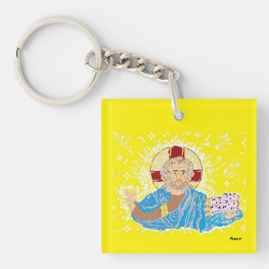 Acrylische Sleutelhanger: Lord Jesus Christus Sleutelhanger (Voorkant)