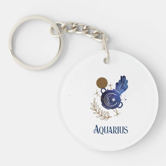 Acrylische Sleutelhanger-Zodiac Aquarius Sleutelhanger (Voorkant)