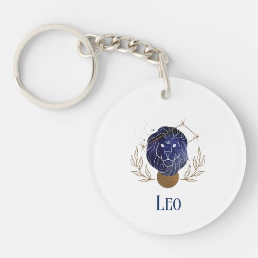 Acrylische Sleutelhanger-Zodiac Leo-Sleutelhanger Sleutelhanger (Voorkant)