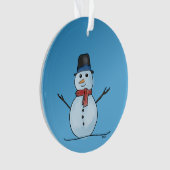 Acrylische sneeuwpop ornament (voorkant)