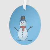 Acrylische sneeuwpop ornament (voorkant)