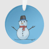 Acrylische sneeuwpop ornament (voorkant)