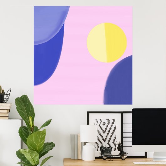 Acrylkleuren abstracte kunst poster (Thuiskantoor)