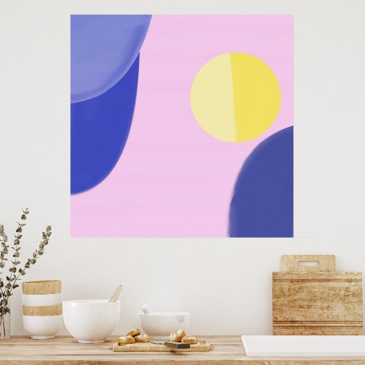 Acrylkleuren abstracte kunst poster (Keuken)