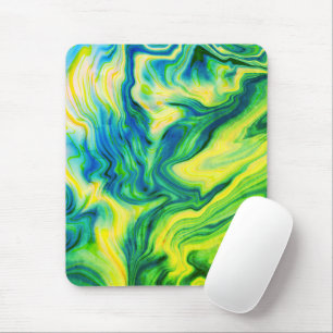 Acrylkleurstof, blauw, groen, geel / muismat