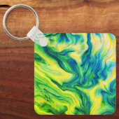 Acrylkleurstof, blauw, groen, geel / sleutelhanger (Voorkant)