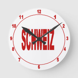Acrylklok aan de wand, Ronde Medium SCHWEIZ Klok