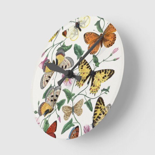 Acrylklokken Butterfly  Illustratie Ronde Klok (Hoek)