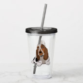 Acrylknol met kleine hond acryl drinkbeker (Achterkant)