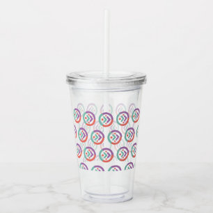 Acrylknollen met stro acryl drinkbeker