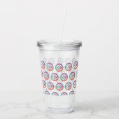 Acrylknollen met stro acryl drinkbeker (Achterkant)