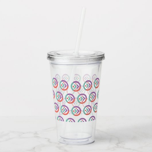 Acrylknollen met stro acryl drinkbeker (Achterkant)