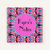 Acrylkunst modern abstract, roze en blauw notitieboek (Voorkant)