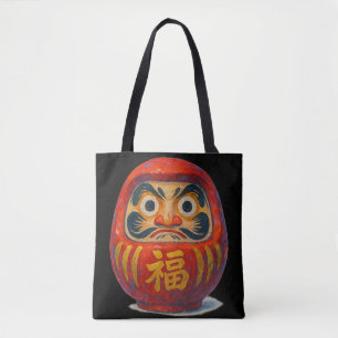 Acrylkunst van de Japanse Daruma Doll Tote Bag