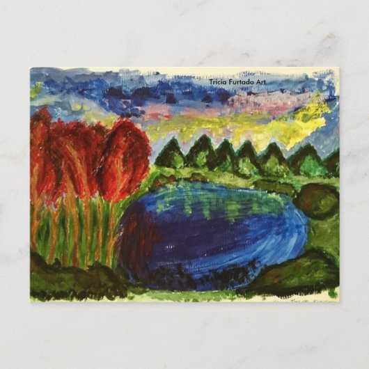 Acryllandschap briefkaart (Voorkant)