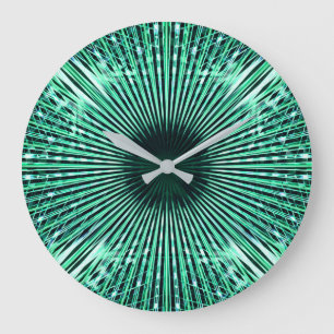 Acrylnaaldoog, groene tinten laptophoes grote klok