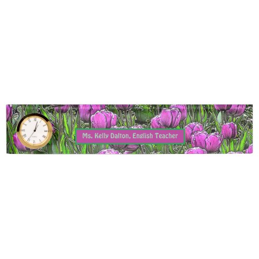 ACRYLNAAMPLAAT/ PAARSE TULPEN/ NAAMBORDJE (Voorkant)